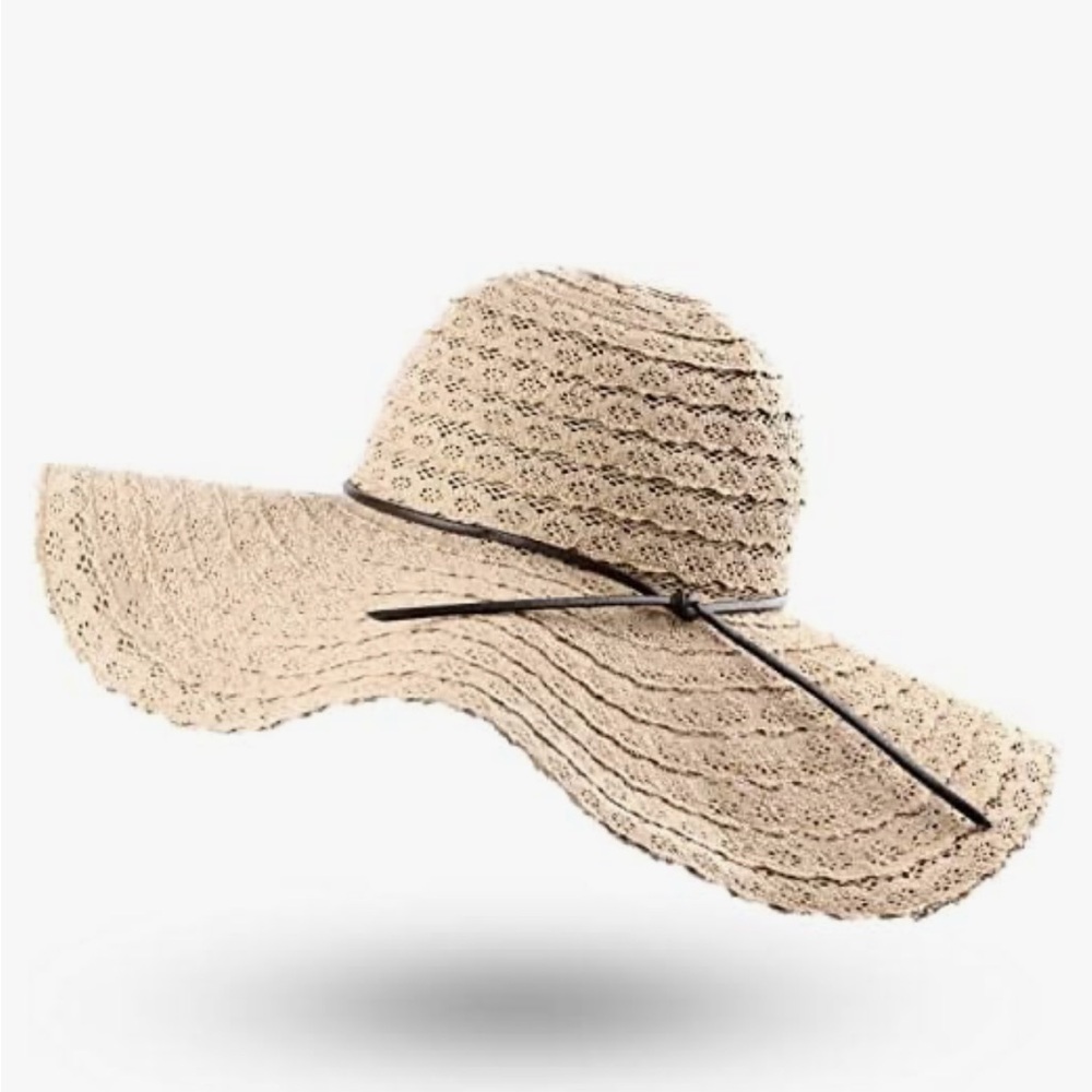 FURTALK FLOPPY KNITTED LACE RIBBON 100% COTTON HAT GRAT FOR CHURCH/SUNNY DAYS